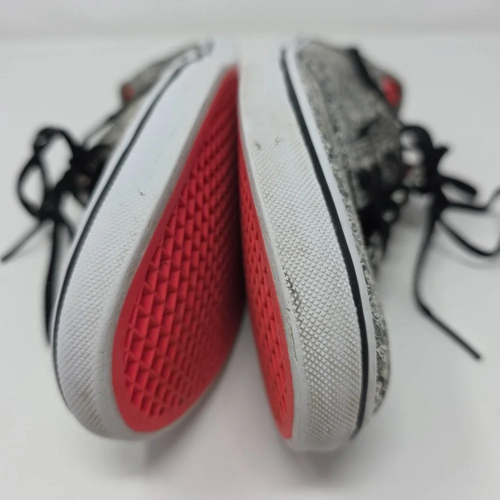 Vans Authentic Sneakers Womens 9.5 Grey Paisley Canvas Low Top Grey Pink